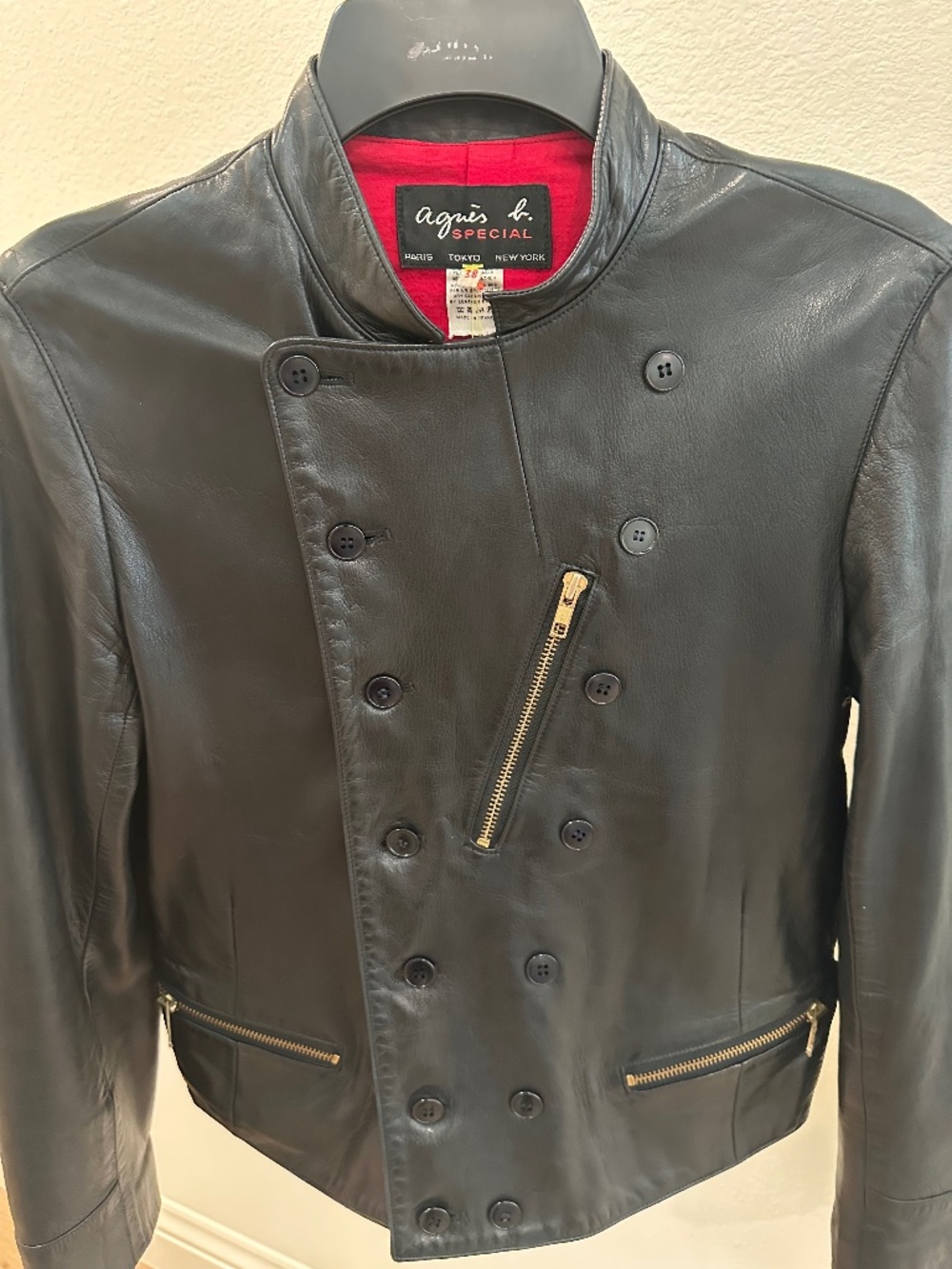Agnes B. Leather Biker Jacket